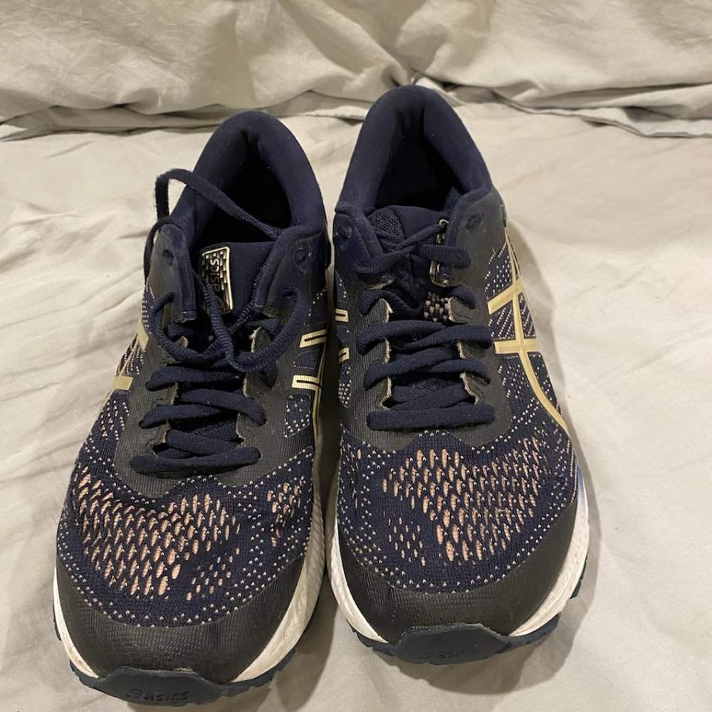 ASICS GEL Kayano 26 Running Shoes Navy Frosted Athletic Sneaker Women's Size 9